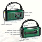 StormMate X10 Radio di emergenza con power bank da 10.000 mAh | Solare, manovella & USB-C | Luce LED, allerta SOS & bussola | AM/FM/NOAA