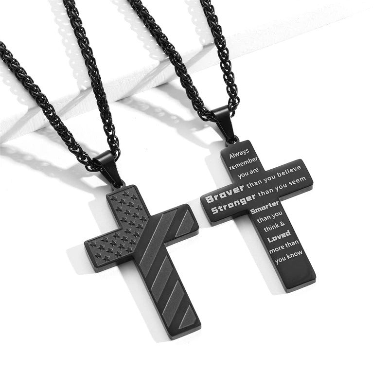 Collana Croce Bandiera Americana IronPride