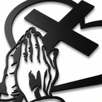 Verita - Decorazione da parete in metallo con cuore e croce cristiana