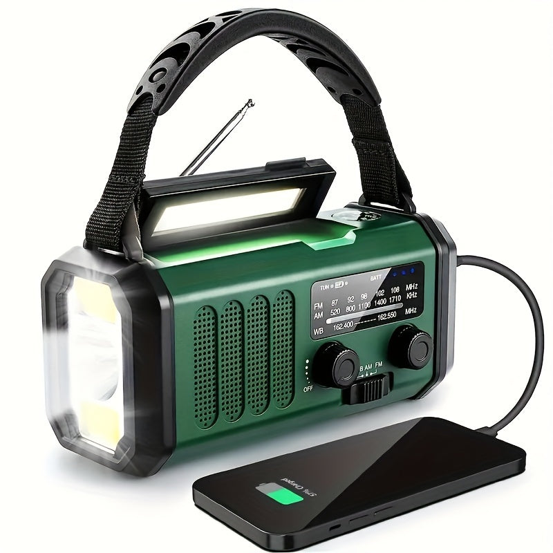 StormMate X10 Radio di emergenza con power bank da 10.000 mAh | Solare, manovella & USB-C | Luce LED, allerta SOS & bussola | AM/FM/NOAA