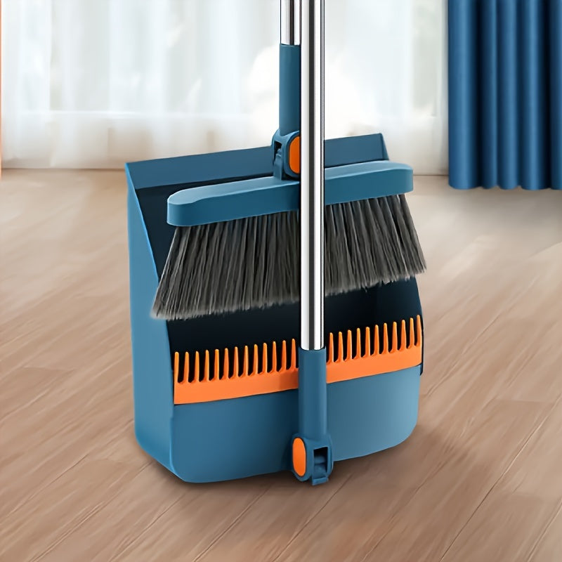 CLEANSWEEP PRO – Set di Scopa e Paletta con Manico Lungo Rotante e Denti a Pettine Integrati