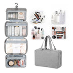 Travelique Organizer da Viaggio per Cosmetici | Compatto e Resistente all'Acqua | Con 4 Scomparti e Gancio a 360° | Per Donne e Uomini