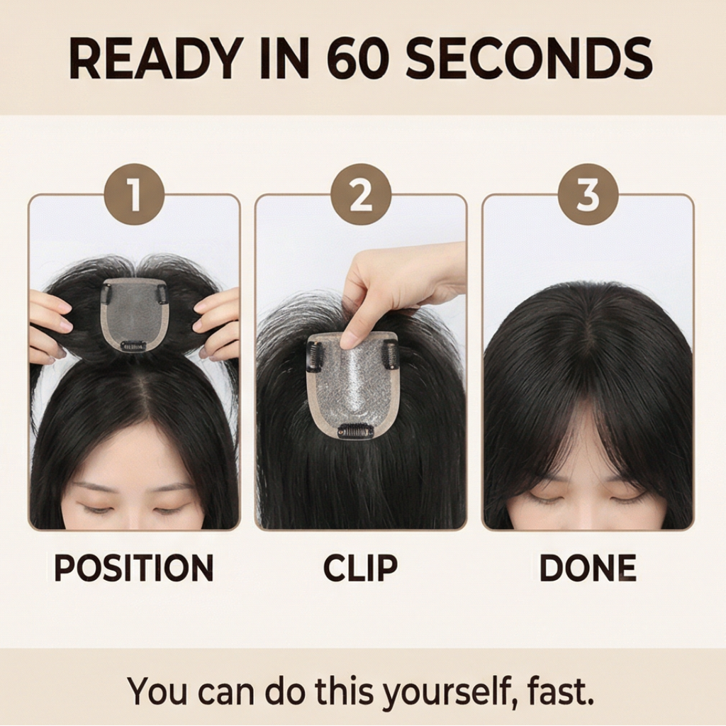 Velora – Topper per Capelli Naturale per Capelli Diradati