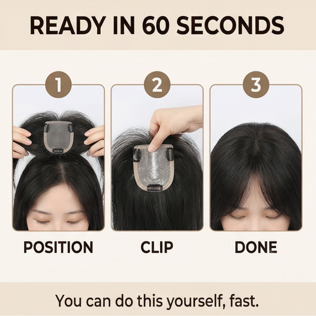 Velora – Topper per Capelli Naturale per Capelli Diradati