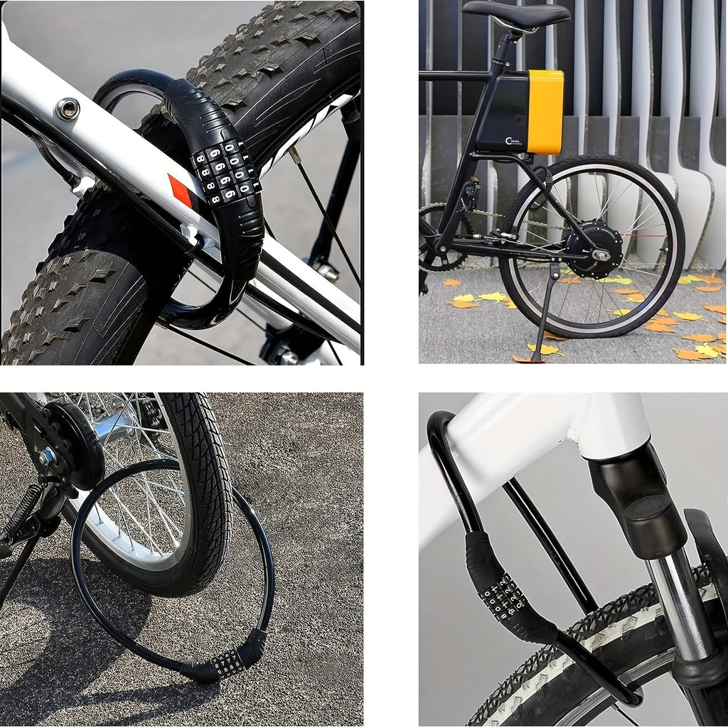 BIKEGUARD - Lucchetto di Sicurezza in Acciaio con Codice a 4 Cifre