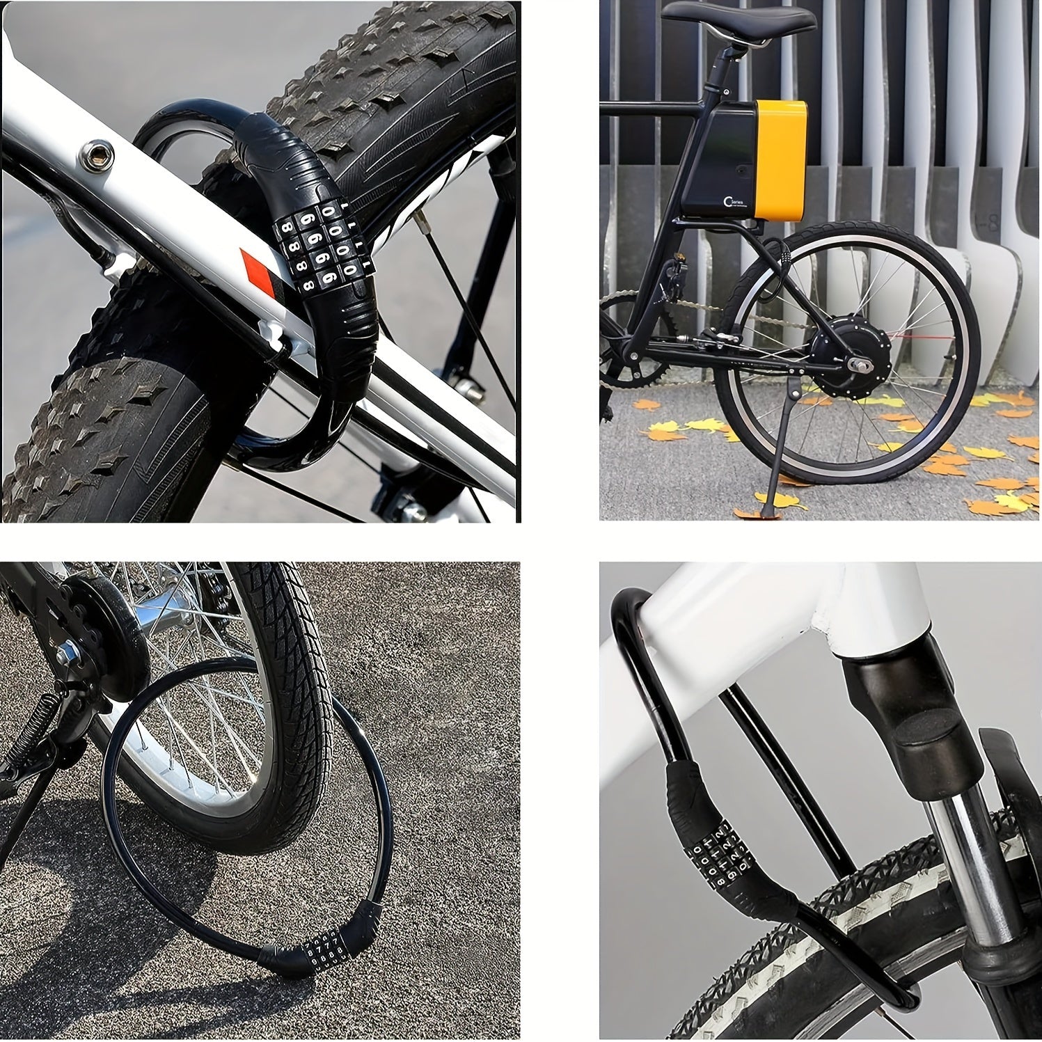 BIKEGUARD - Lucchetto di Sicurezza in Acciaio con Codice a 4 Cifre