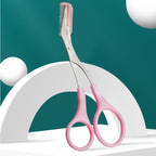 SHARPMATE - Forbici per sopracciglia in acciaio inossidabile con rifinitore a mini pettine