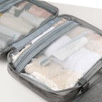 Travelique Organizer da Viaggio per Cosmetici | Compatto e Resistente all'Acqua | Con 4 Scomparti e Gancio a 360° | Per Donne e Uomini