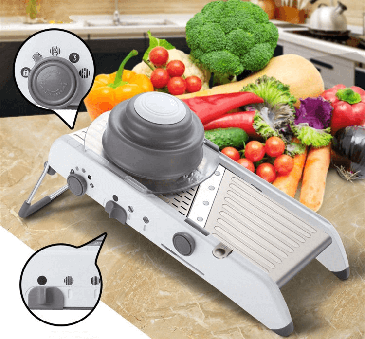 KITCHENWISE - Affettatrice Mandolina in Acciaio Inossidabile 18-in-1