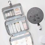Travelique Organizer da Viaggio per Cosmetici | Compatto e Resistente all'Acqua | Con 4 Scomparti e Gancio a 360° | Per Donne e Uomini