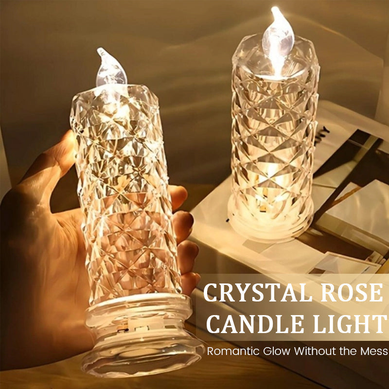 Rosera – Lampada a Luce di Candela in Cristallo