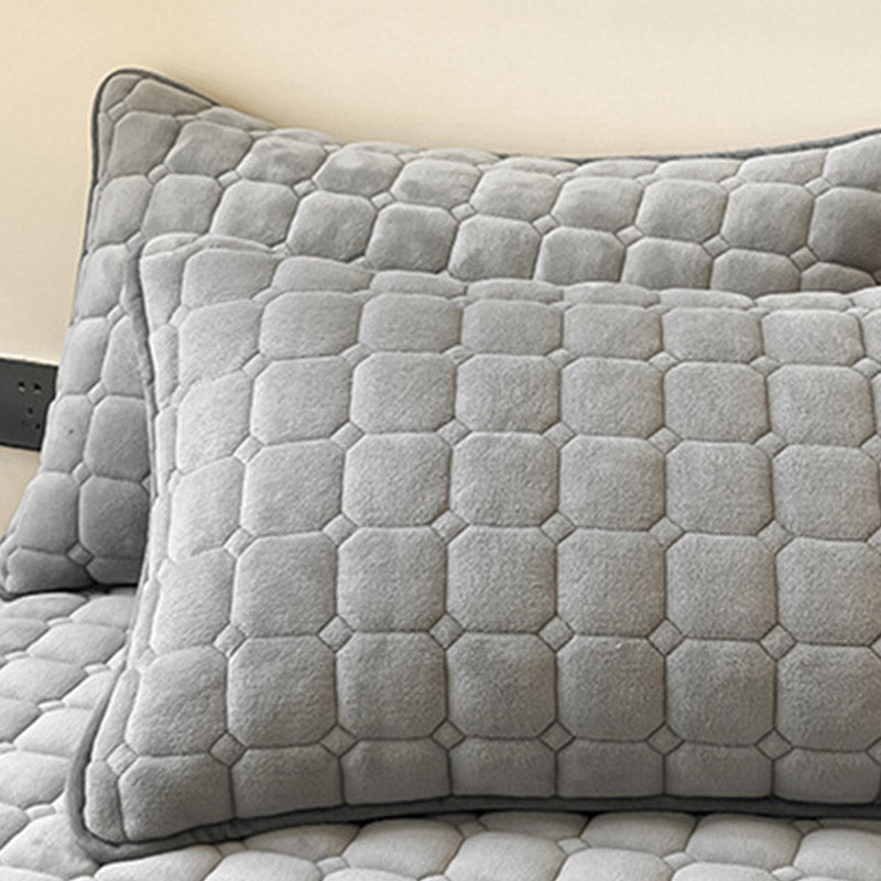 ComfiSquare - Morbido Copriletto in Stile Moderno con Texture Quadrata