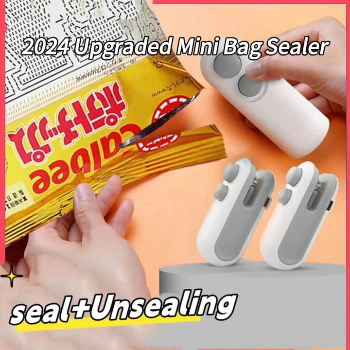 SealEase Mini 2-in-1 Sigillatore e Cutter con Ricarica USB-C