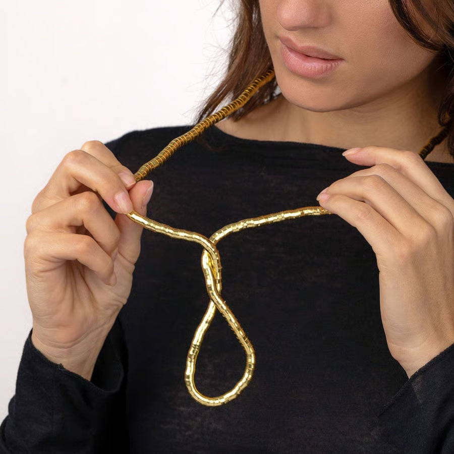 Serpina - Set di Collana e Bracciale a Forma di Serpente Flessibile