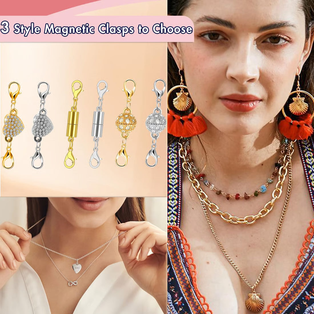 Claspella - Connettori Magnetici per Collana, 12 Pezzi