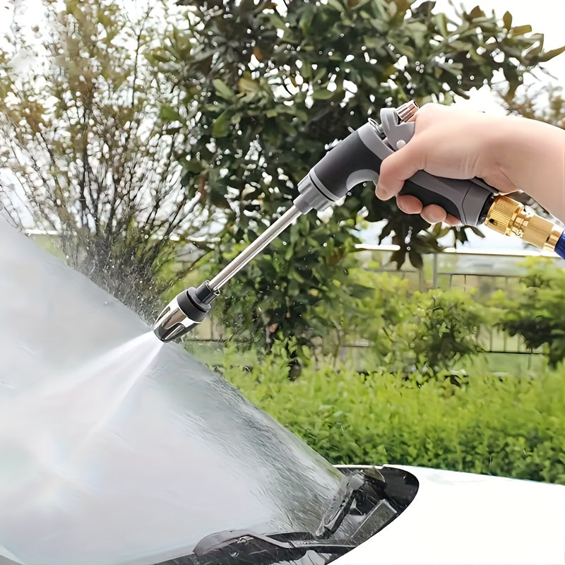 AQUABLAST - Pistola ad Acqua da Giardino ad Alta Pressione con Cannone per Schiuma e Spruzzatore a Lunga Maniglia