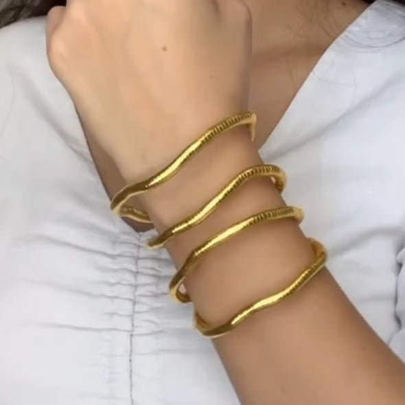 Serpina - Set di Collana e Bracciale a Forma di Serpente Flessibile