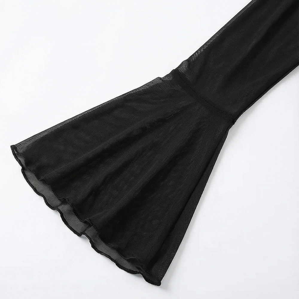 Velara - Abito in rete ricamato con spalle scoperte per donna