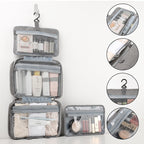 Travelique Organizer da Viaggio per Cosmetici | Compatto e Resistente all'Acqua | Con 4 Scomparti e Gancio a 360° | Per Donne e Uomini