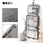 Travelique Organizer da Viaggio per Cosmetici | Compatto e Resistente all'Acqua | Con 4 Scomparti e Gancio a 360° | Per Donne e Uomini
