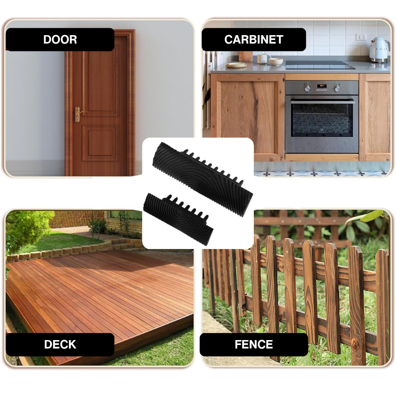 Oakura - Kit di strumenti per rullo texture legno fai-da-te in 2 pezzi