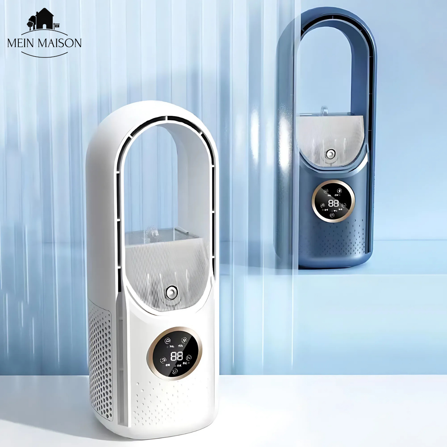 Airevo Raffrescatore d'Aria | Ventilatore USB Senza Pale | 6 Velocità | Silenzioso & Con Timer | Umidificazione dell'Aria