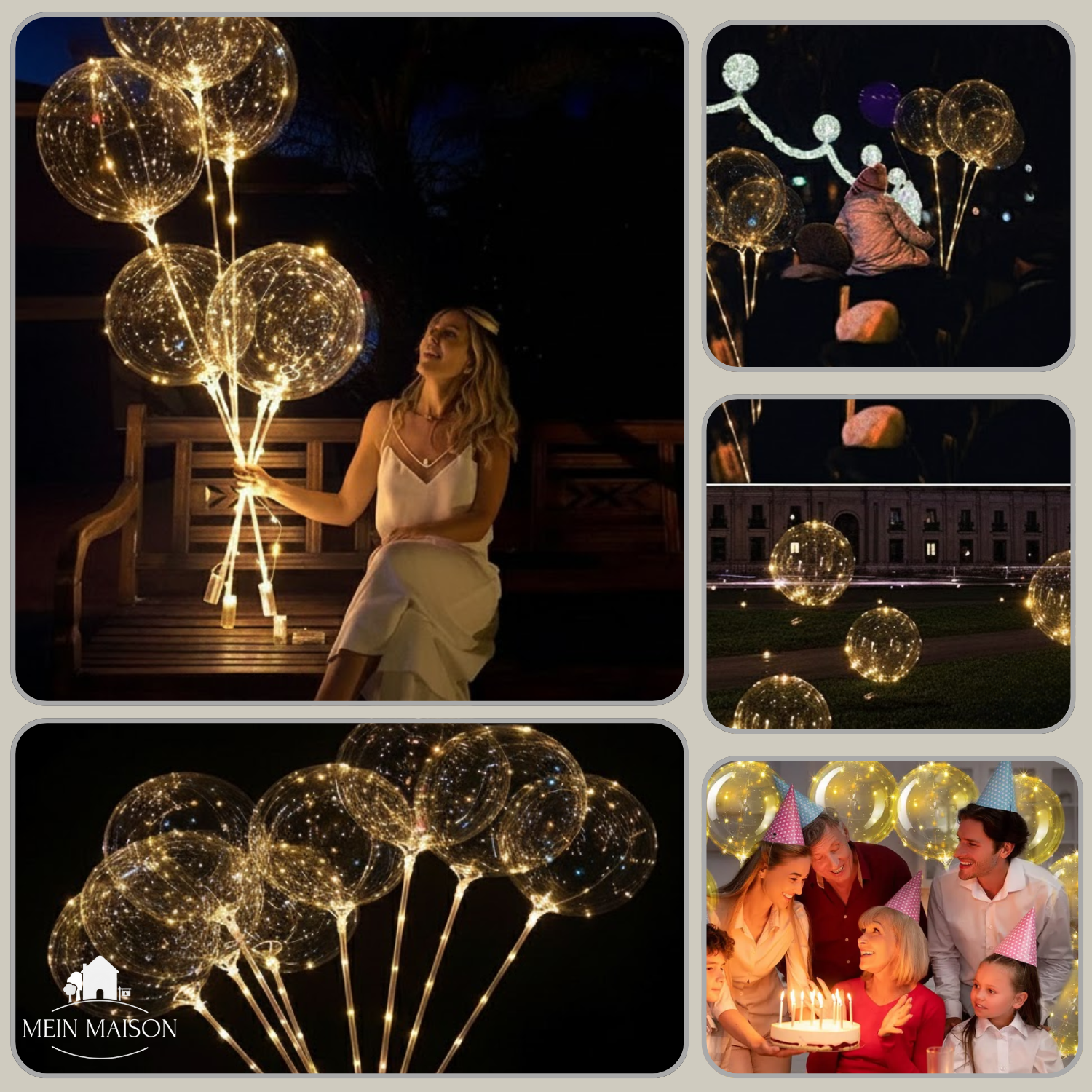 5+5 GRATIS | PartyGlow – Illumina ogni festa con luci a LED a forma di palloncino riutilizzabili e caldi