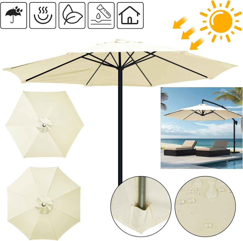 SunViva | Copertura sostitutiva impermeabile per ombrelloni 6/8 stecche | Giardino e terrazza all'aperto