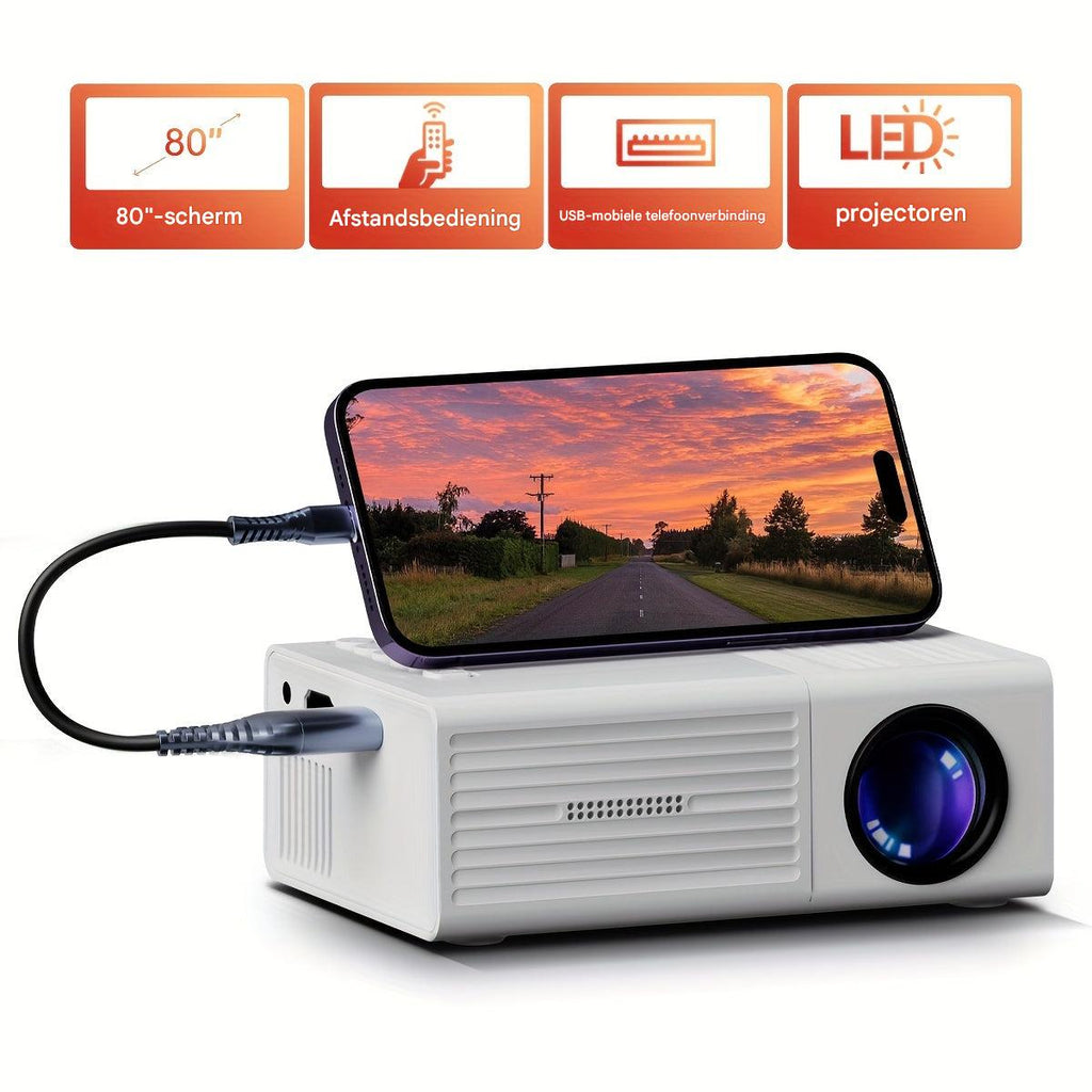 Mini Beamer | LumoBeam | 3000 Lumen | Portatile & Risparmio Energetico | HDMI & USB