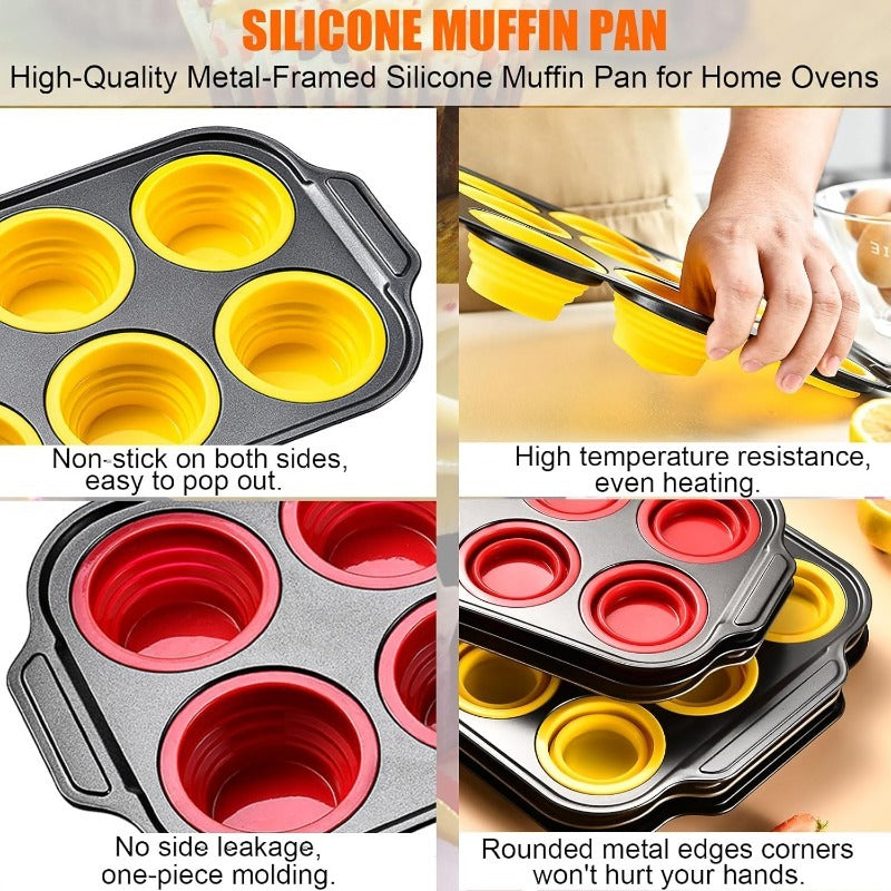 Teglia per Muffin in Silicone con Struttura Metallica Robusta