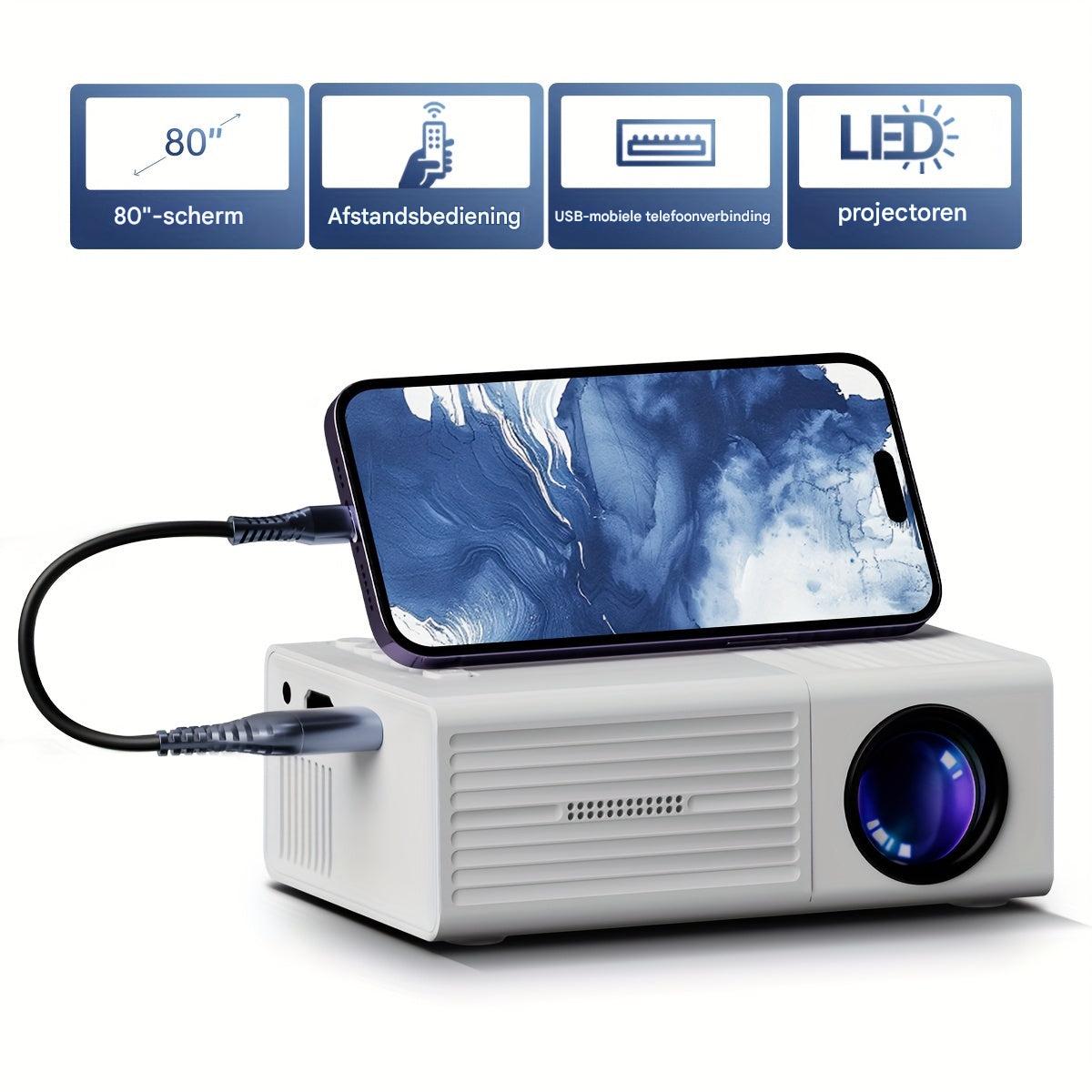 Mini Beamer | LumoBeam | 3000 Lumen | Portatile & Risparmio Energetico | HDMI & USB
