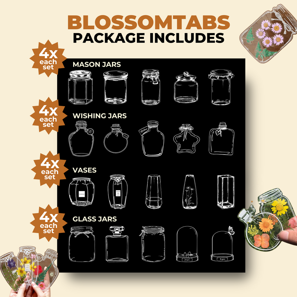 BlossomTabs - Adesivi Trasparenti Fai-da-Te per Segnalibri per Amanti dei Libri (20+20 Gratuiti)