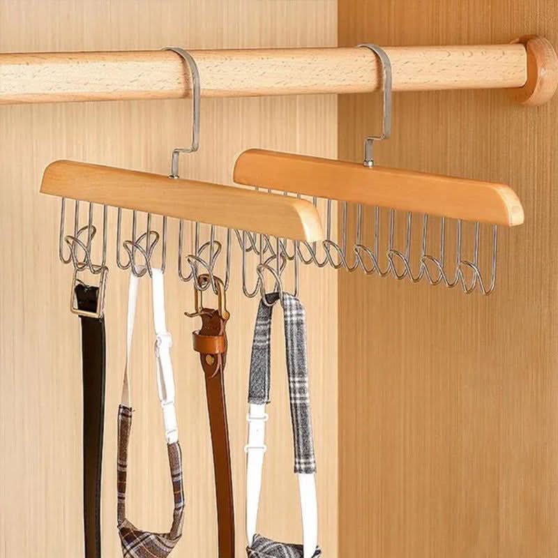 Appendiabiti multi-gancio in legno per un'archiviazione elegante