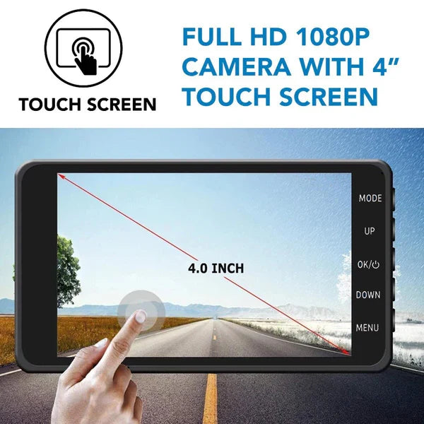 Telecamera Dash Cam Wireless Anteriore e Posteriore per Auto con Visione Notturna
