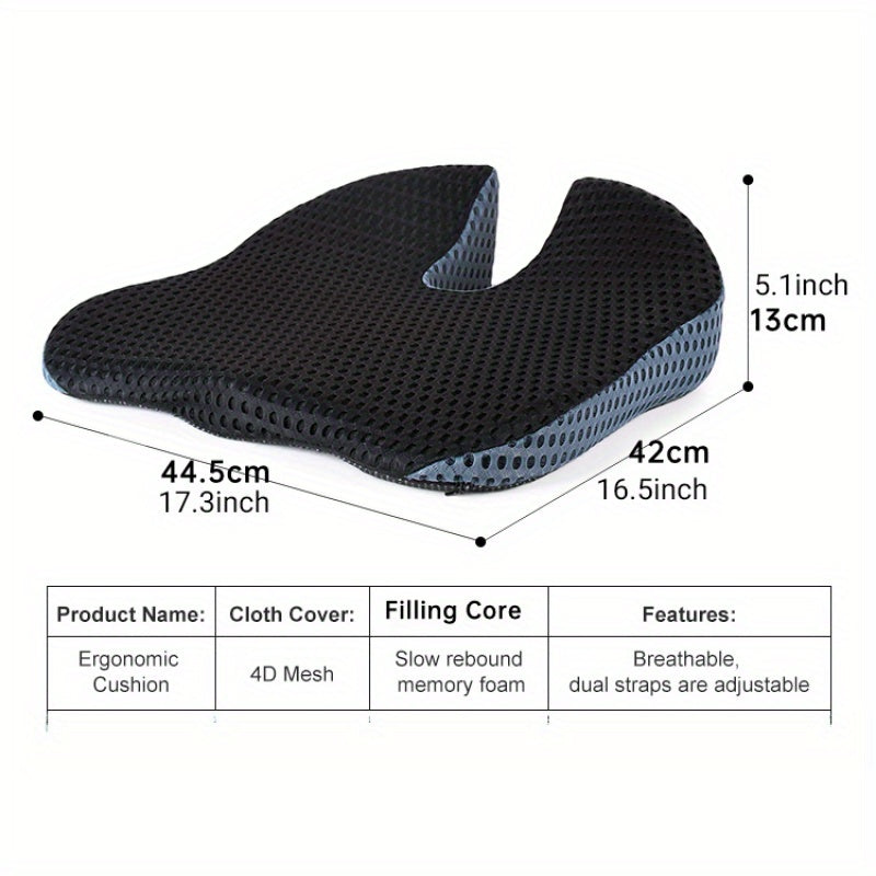 Cuscino Ergonomico Triacomfort | Forma Triangolare con Memory-Foam | Traspirante e Antipressione | Per Auto e Ufficio