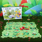 Puzzle educativo con circuiti di veicoli elettrici