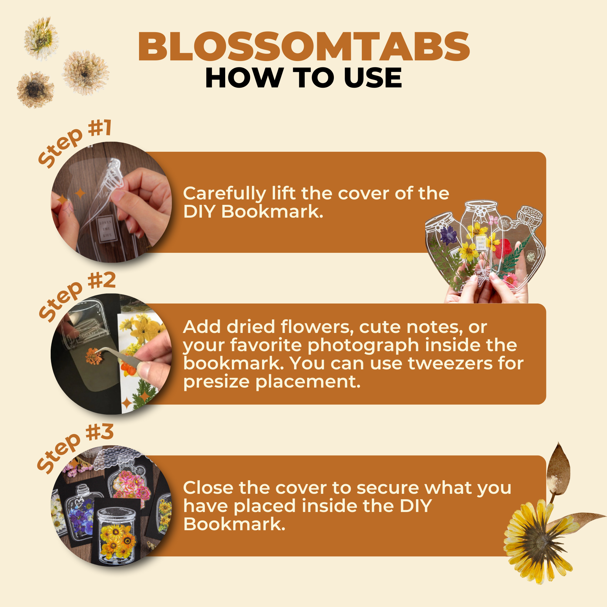 BlossomTabs - Adesivi Trasparenti Fai-da-Te per Segnalibri per Amanti dei Libri (20+20 Gratuiti)