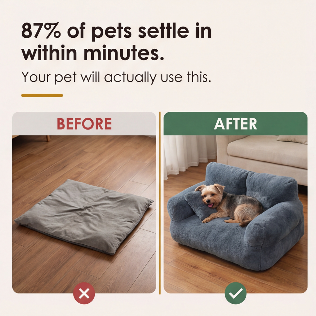 Pawluna – Divano per Animali Domestici in Peluche con Copertura Lavabile