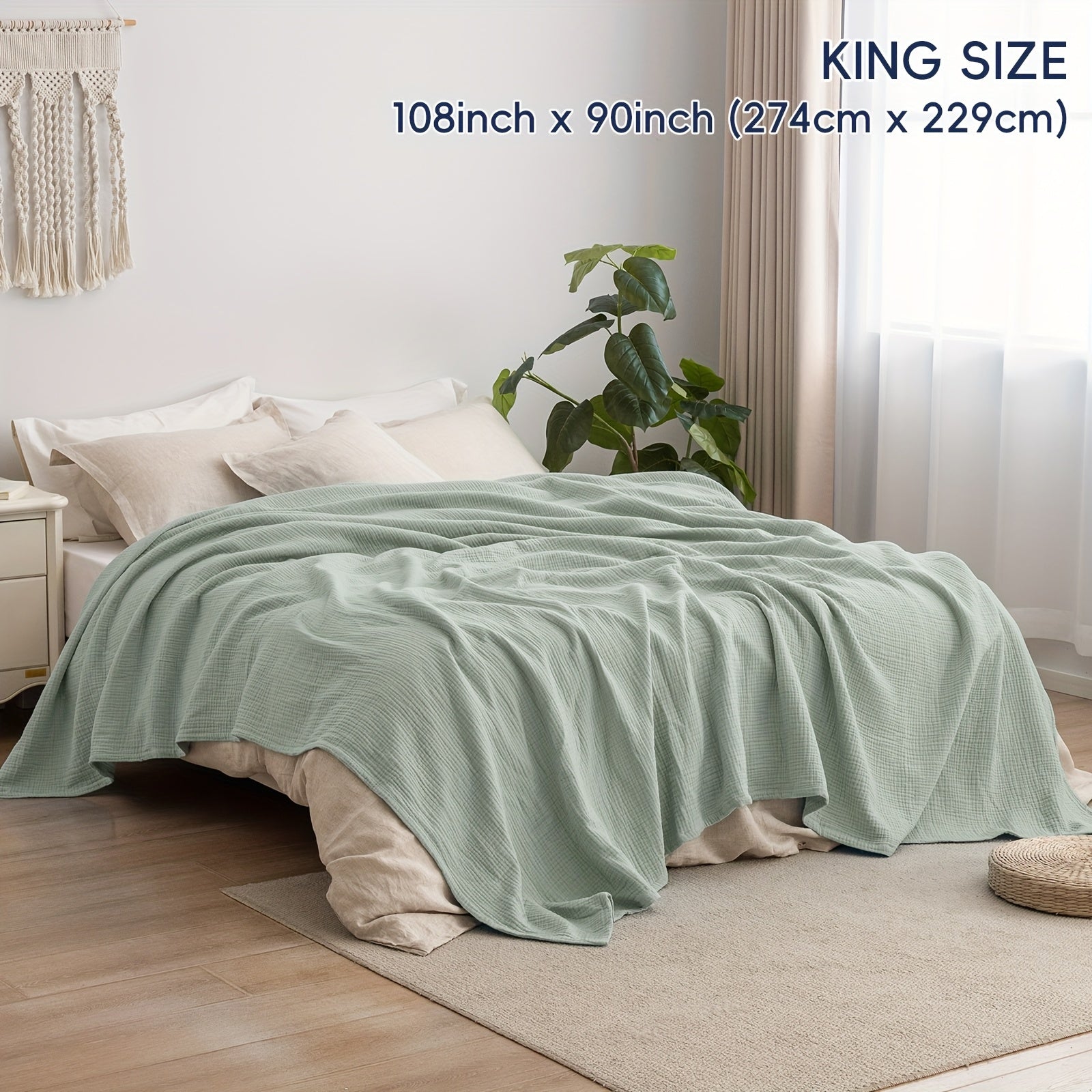 CLOUDSOFT - Coperta in Cotone Ultra-Morbido per Comfort Traspirante Quotidiano
