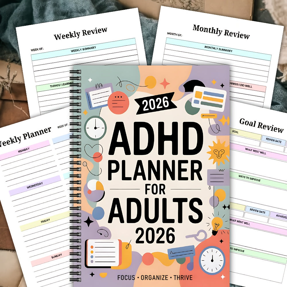 FOCUSVAULT – Pianificatore Esclusivo per Adulti con ADHD 2026, Diario Strutturato di Produttività Giornaliera e Settimanale
