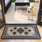 STYLEHAVEN - Tappeto d'ingresso con bordo geometrico lavabile in lavatrice