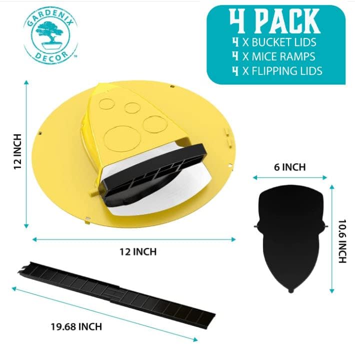 Trappola per Topi con Coperchio per Secchio da 4 Pezzi