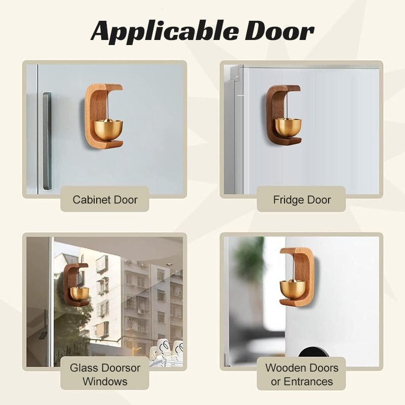 Zenvane – Campanello da Porta in Legno con Base Magnetica