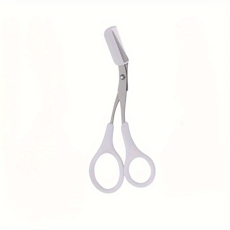 SHARPMATE - Forbici per sopracciglia in acciaio inossidabile con rifinitore a mini pettine