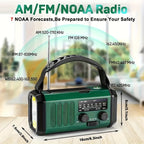 StormMate X10 Radio di emergenza con power bank da 10.000 mAh | Solare, manovella & USB-C | Luce LED, allerta SOS & bussola | AM/FM/NOAA