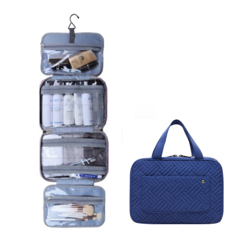 Travelique Organizer da Viaggio per Cosmetici | Compatto e Resistente all'Acqua | Con 4 Scomparti e Gancio a 360° | Per Donne e Uomini