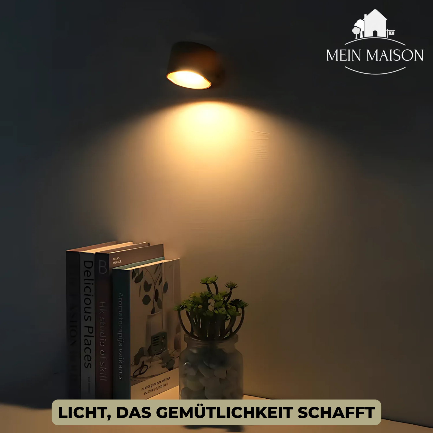 Applique LumiScandi | Senza fili & Ricaricabile | Design Scandinavo | Legno Rovere
