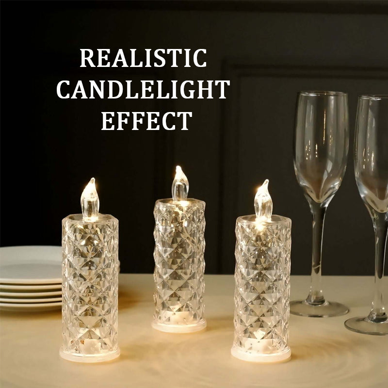 Rosera – Lampada a Luce di Candela in Cristallo