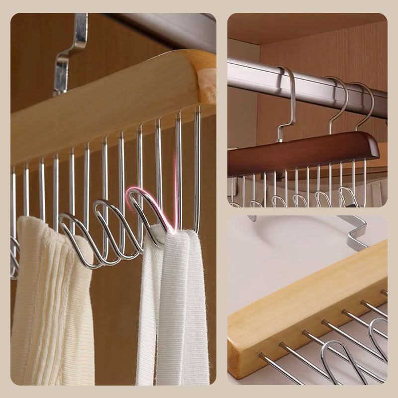 Appendiabiti multi-gancio in legno per un'archiviazione elegante
