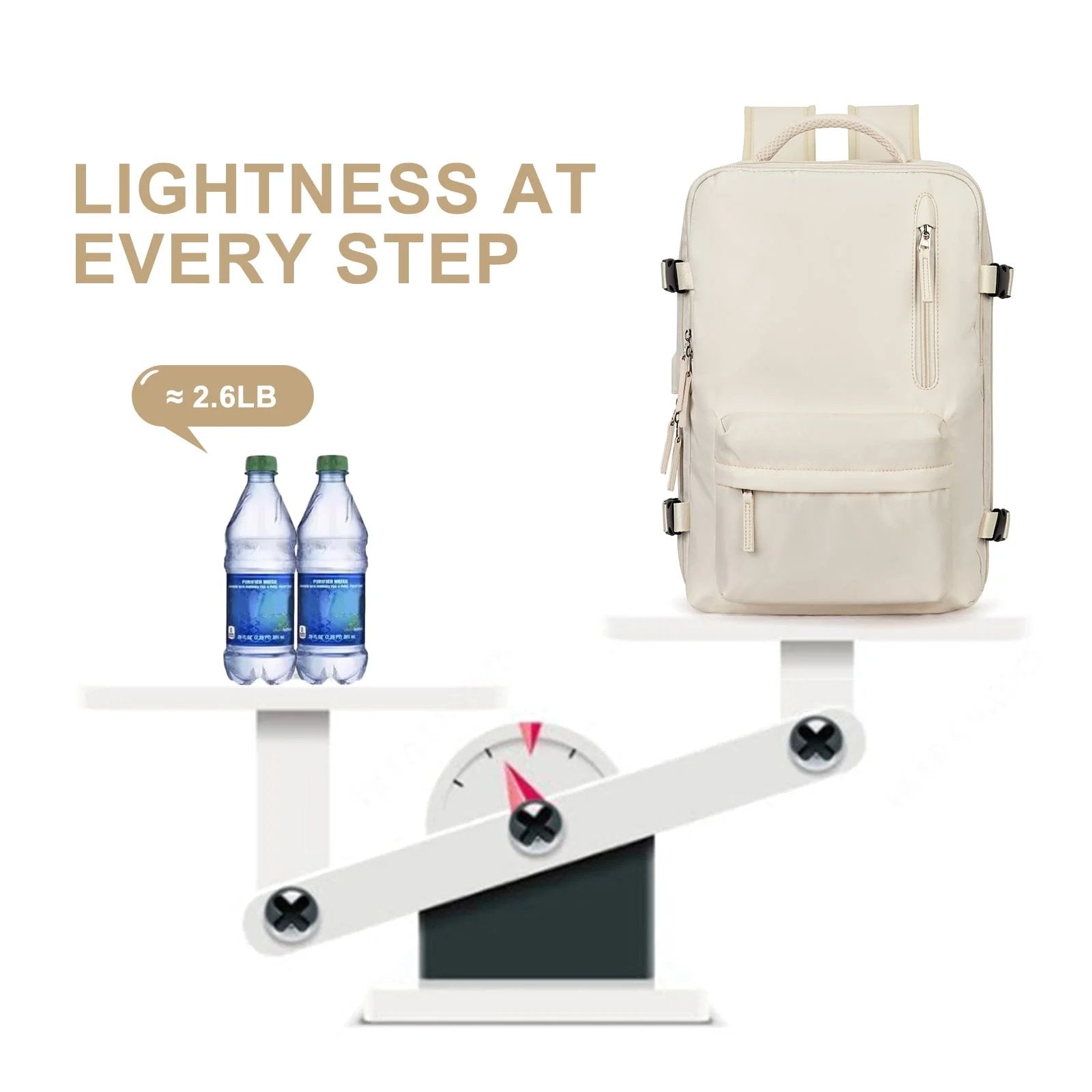 Travelliva Zaino da Viaggio per Donne 35 L | Impermeabile e con Porta USB | Antifurto e Scomparto per Scarpe | Per Escursioni, Vita Quotidiana e Viaggi